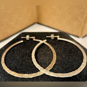 Handmade Sterling Silver Hammered Hoop Earrings